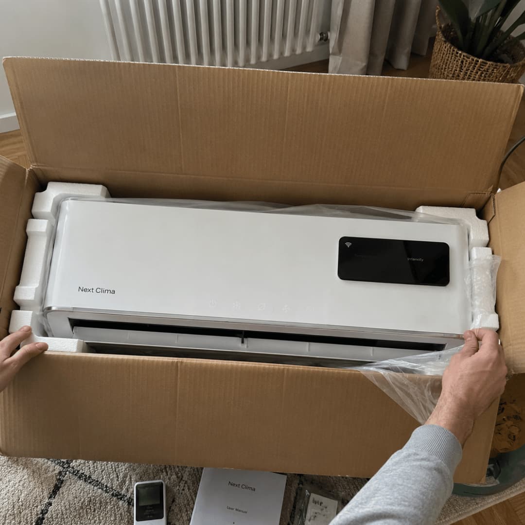 Next Clima wall heater in its box